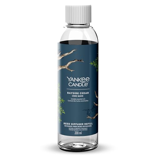 Yankee Candle Signature Reed Diffuser Refill - Bayside Cedar - 200ml - Up to 20 weeks of Fragrance - Perfect Gifts for Women