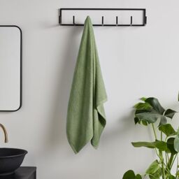 Catherine Lansfield Quick Dry Cotton 90x140cm Bath Sheet Sage Green