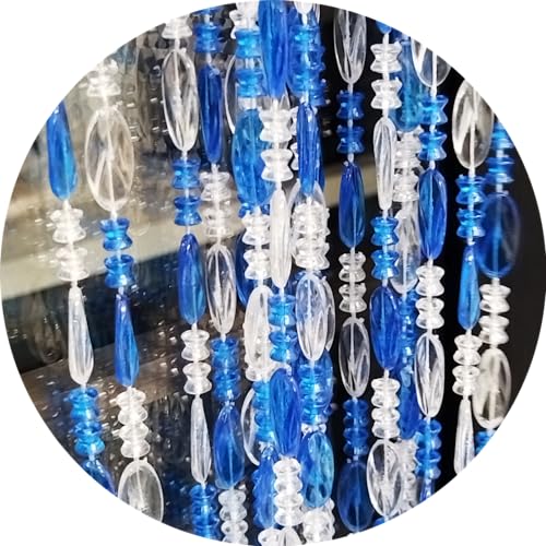 ave split Beaded Curtain Doorways Acrylic Hanging Door Beads String Curtains Tassel Room Divider Screen Decor for Doorway Window Living Room Wedding (1, Dark Blue, 39 inch x 78.7 inch)