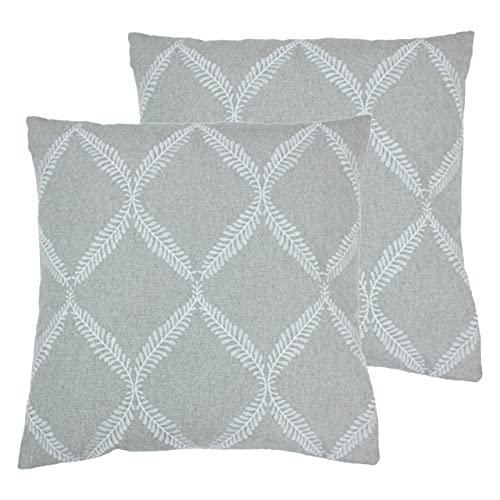 Paoletti Olivia Polyester Filled Cushions (Twin Pack), Polyester, Grey