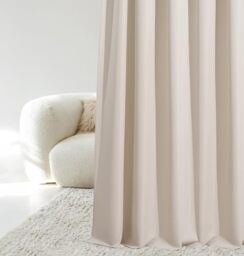 ROOM99 Aura Silver Eyelet Curtain, 180 x 280 cm (W x H) Sliding Curtain, Modern Decoration for Living Room, Bedroom, Light Beige, 1 Piece