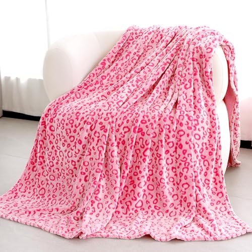 MIBOI Warm Blanket Pink Soft Lightweight Blanket Soft Throw Blankets for Bed