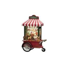 Konstsmide LED Snow Globe Lantern Christmas Santa Claus in his Workshop/Indoor, 5 Hour Timer/Battery Operated,Red, 3xAA 1.5V