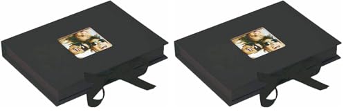 walther design Storage Boxes Black with Cover Cut-Out, Fun FB-112-B (Pack of 2)