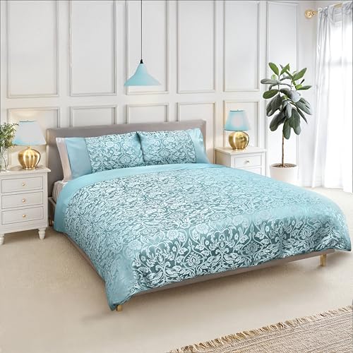 Emma Barclay Eden - Embellished Jacquard Duvet Set in Duck Egg - Double