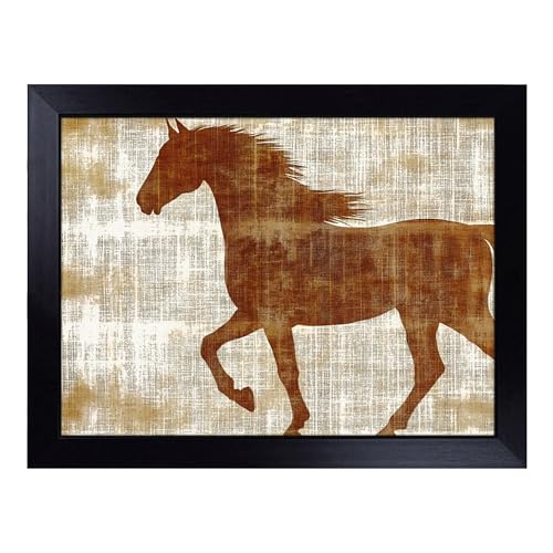 Lap Tray with Bean Bag Cushion, Horse - Handmade in the UK, Raised Wooden Edge, Padded Cushion, Heat-Resistant Wipe-Clean Surface, for Meals, Laptops and Crafts