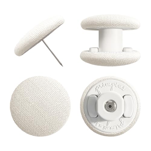Primpins Duvet Clips - Classic Linen - 20 Colours Available - Double Sided Pin Fasteners - Prevents Comforter from Shifting in Cover (Set of 8, White)