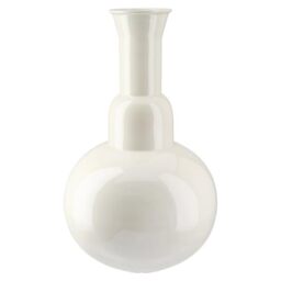 GILDE Filu Metal Vase - Shiny Cream - Height 36 cm x Width 23 cm - Decorative Vase