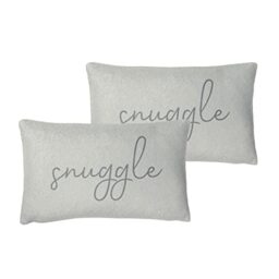 furn. Shearling Feather Filled Cushions Twin Pack, Grey, 30 x 50cm