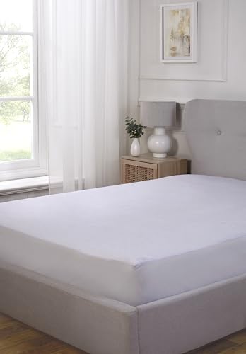 Rapport Home Waterproof Terry Mattress Protector - Single Size Noiseless Mattress Cover
