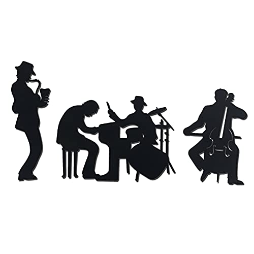 J-Fly Music Metal Wall Decoration Home Interior Wall Decor Jazz Music Theme Wall Decoration Saxophone Wall Hanging Decoration Cello Wall Art Living Room Bedroom Office Hanging