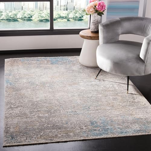 Safavieh Contemporary Rug for Living Room, Dining Room, Bedroom - Dream Collection, Short Pile, in Grey and Multi, 122 X 183 cm