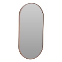 Well Home Oval Mirror 30 x 60 cm Dark Wood Frame, with Back Hook for Wall, Ideal for Bedroom or Hallway