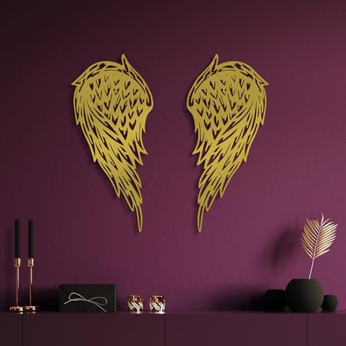 Elegant Gold Decorative Metal Wall Accessory (2 Pieces), 32 x 70 cm, 100% Metal, 1.5 mm Thickness, Perfect for Modern Home Decor & Stylish Spaces