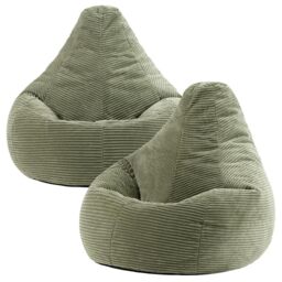 icon Dalton Cord Bean Bag with Filling Included, Set of 2, Green