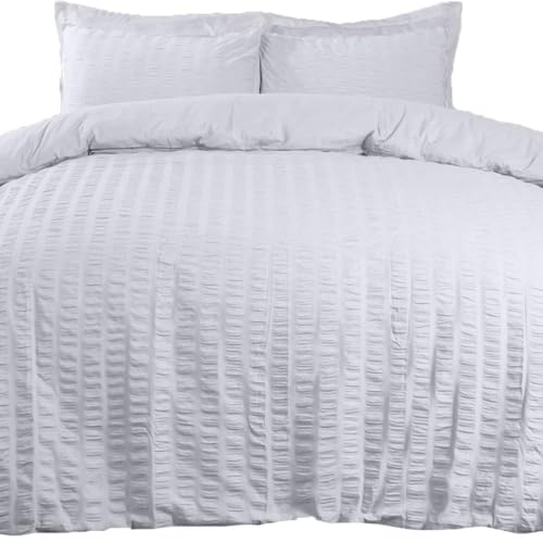 Sonive VC-C5 Seersucker Duvet Cover Set White 135×200 cm