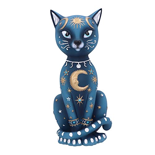Celestial Kitty Spiritual Cat Figurine ??? Moon & Stars Ornament 26cm - Hand-Painted Celestial Cat with Moon and Star Detailing