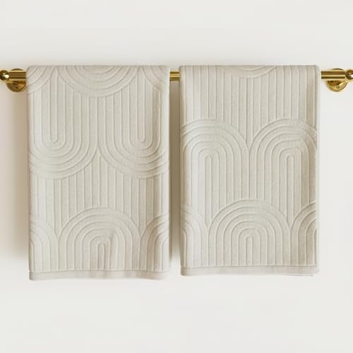 Decorative Hand Towels for Your Bathroom Or Kitchen ??? Luxurious Set of 2 Soft Boho Cotton Towels are Absorbent, Lightweight & Dry Quickly - Perfect to Elevate Any Bath Decoration at Home