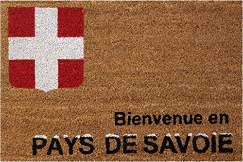 ID Mat 406015P Savoie Region Doormat, Coconut Fibre/PVC, Beige, 60 x 40 x 1.5 cm [Design in French Language]