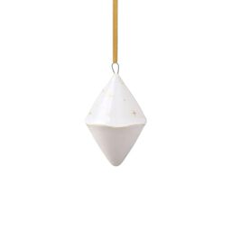 like. by Villeroy & Boch – Winter Glow ornament double cone, Premium Porcelain Christmas decoration, tree decoration, White / Beige