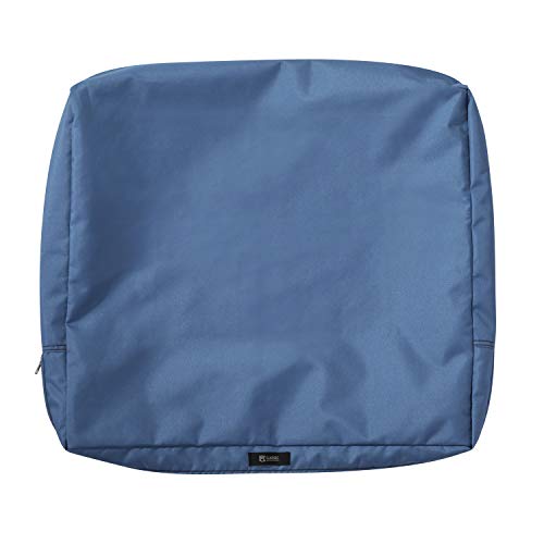 "Classic Accessories Ravenna Patio Back Cushion Slip Cover - Durable Outdoor Cushion, Empire Blue, 21"" L x 20"" W x 4"" Thick"