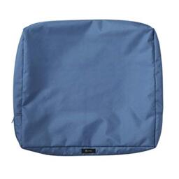 "Classic Accessories Ravenna Patio Back Cushion Slip Cover - Durable Outdoor Cushion, Empire Blue, 21"" L x 20"" W x 4"" Thick"