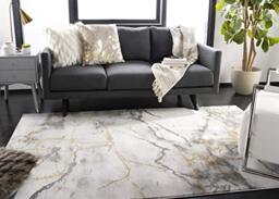 Safavieh Contemporary Rug for Living Room, Dining Room, Bedroom - Craft Collection, Short Pile, in Grey and Gold, 122 X 183 cm