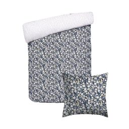 Pure Cotton 2-Piece Single Bedding Set – Duvet Cover 140 x 200 cm and 1 Pillowcase 63 x 63 cm – 100% Cotton Satin, 80 Thread Count – Oeko-TEX Certified – Floral Dawn – White