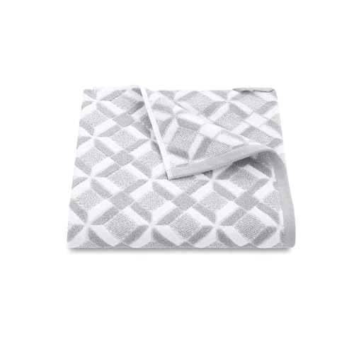 "Martex Restore Geo Bath Towel – Soft, Absorbent, Moisture-Wicking and Quick to Dry – Lightweight for Everyday Use – Comfortable Feel with Convenient Loop for Hanging – 30"" x 56"" – Gray"