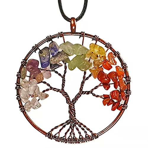 7 Chakras Tree of Life Home Decoration Ornament Handmade Crystal Car Hanging Ornaments Lucky Car Decoration Ornamentsrations Ornaments