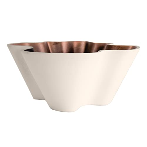 The HC Companies 8 Inch Venus Succulent Planter - Unique Decorative Shallow Plastic Plant Pot with Drainage, Vanilla Bisque