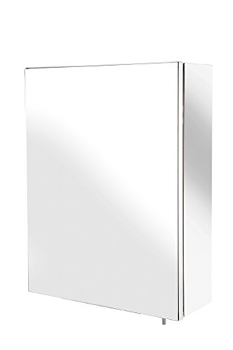 Croydex Avon Single Door Stainless Steel Bathroom Mirror Cabinet - Bathroom Wall Cabinet with One Fixed Shelf, Chrome Pin Handles for No Finger Marks and Comes Fully Assembled (30x40x12cm)