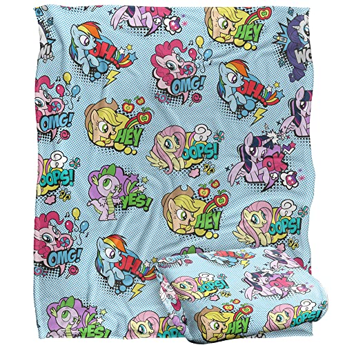 My Little Pony Blanket, MLP Pop Art Pattern Silky Touch Super Soft Throw Blanket 152 x 127 cm