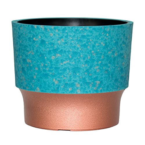 The HC Companies Planter, Faux Turquoise with Copper Bottom Color, 5 Inches