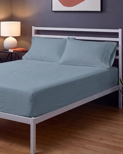 Sleepy Town King Size Bed Sheets - 3 Piece - NO Flat Sheet Included - King Sheet Set - Soft, Comfy & Cooling - Easy Care - Wrinkle & Fade Free - Brushed Microfiber - Deep Pocket Sheets (Steel Blue)