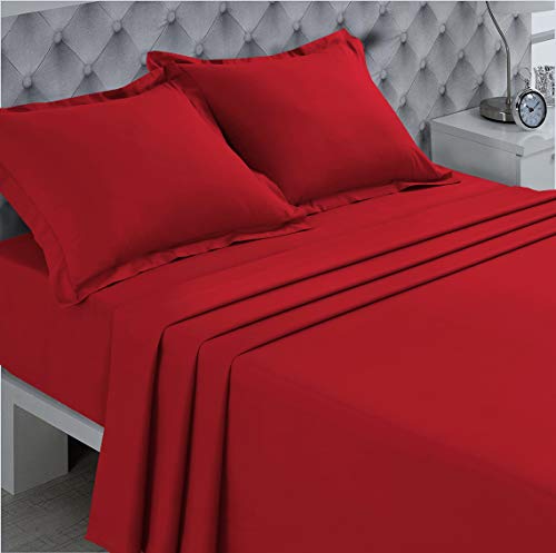 Vision 100% cotton flat sheet, red, 270 x 300 cm