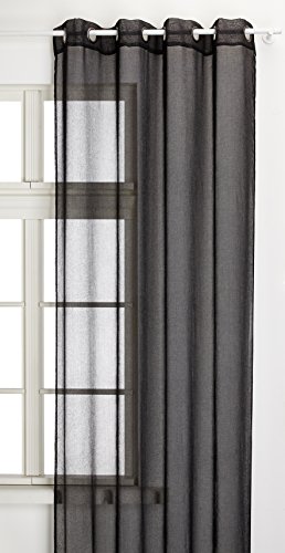 LOVELY CASA Monna Curtain, Polyester, polyester, Black, 135 x 260 cm