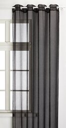LOVELY CASA Monna Curtain, Polyester, polyester, Black, 135 x 260 cm