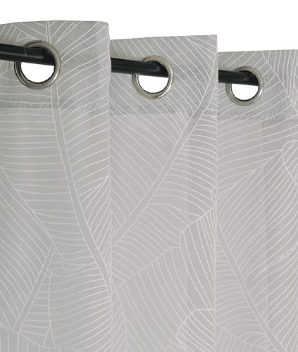 Atout Ciel Printed Eyelet Curtain 140 x 240 cm Ready to Hang Grey