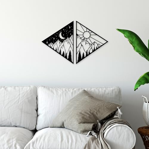 Stylish Black Decorative Metal Wall Accessory, 63 x 41 cm, 100% Metal, 1.5 mm Thickness, Lightweight (0.51 kg), Perfect for Modern Home Decor