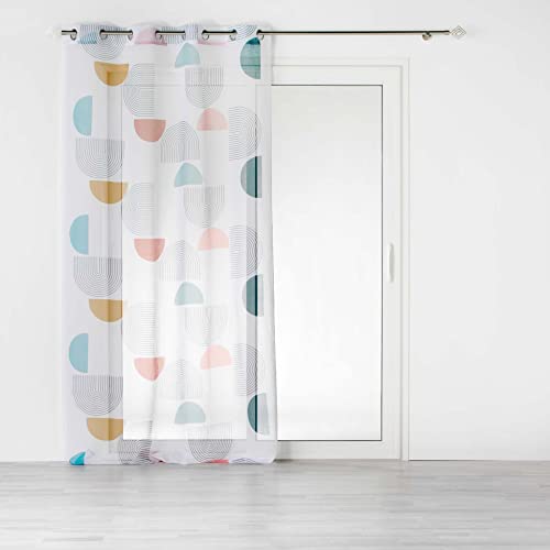 Douceur d'Intérieur, Eyelet Curtains 140 x 240 cm Sandblasted Pop Art