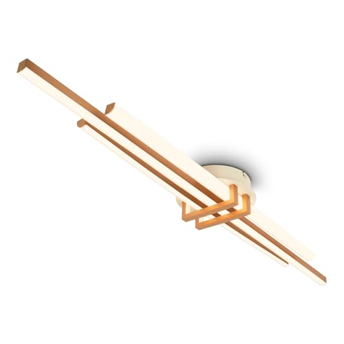 BRILONER - LED Ceiling Light with Warm White Light, Corner Profiles, LED Light, Ceiling Lights for Living Room, Ceiling Lights Bedroom, Ceiling Light Lounge, 98 X 16 X 7.5 cm, Coffee
