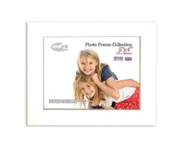 "Inov8 British Made Real Wood Picture/Photo Frame 5x4"" Inch(12x10cm) - Auckland 20mm Pine White"