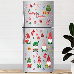 WALPLUS Christmas Combo Decorations Wall Stickers Merry Christmas with Cute Gnomes Wall Art Window Display Clings Display Decals Living Room Sale Clearance Home Living Room Bedroom DIY Gift
