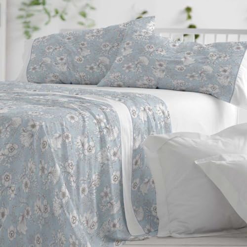 Burrito Blanco - Cotton Bedding Set - 135 cm Bed Design 637 - Aqua Color (135x190/200 cm.)