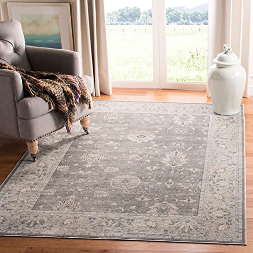 SAFAVIEH Traditional Rug for Living Room, Dining Room, Bedroom - Vintage Collection, Short Pile, in Grey and Neutral, 122 X 183 cm