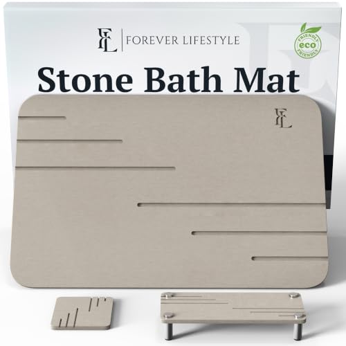 Forever Lifestyle Stone Bath Mat (Light Grey-Subtle)