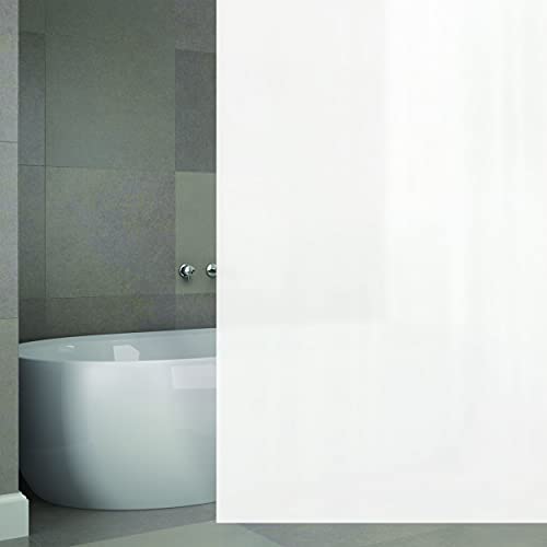 MSV Premium Anti-Mould EVA Shower Curtain - Anti-Bacterial, Washable, 100% Waterproof - White 140 x 180 cm - Made in Spain