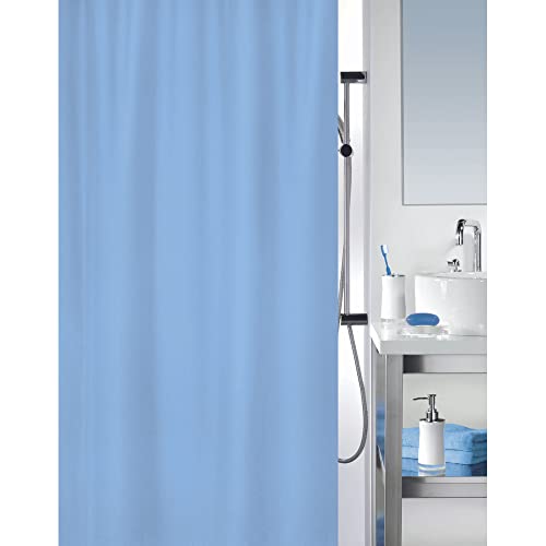 MSV Polyester Shower Curtain 120 x 200 cm Sky Blue