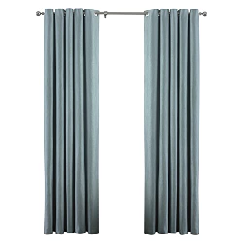 Riva Paoletti Atlantic Ringtop Eyelet Curtains (Pair), 229cm x 229cm, Duck Egg Blue
